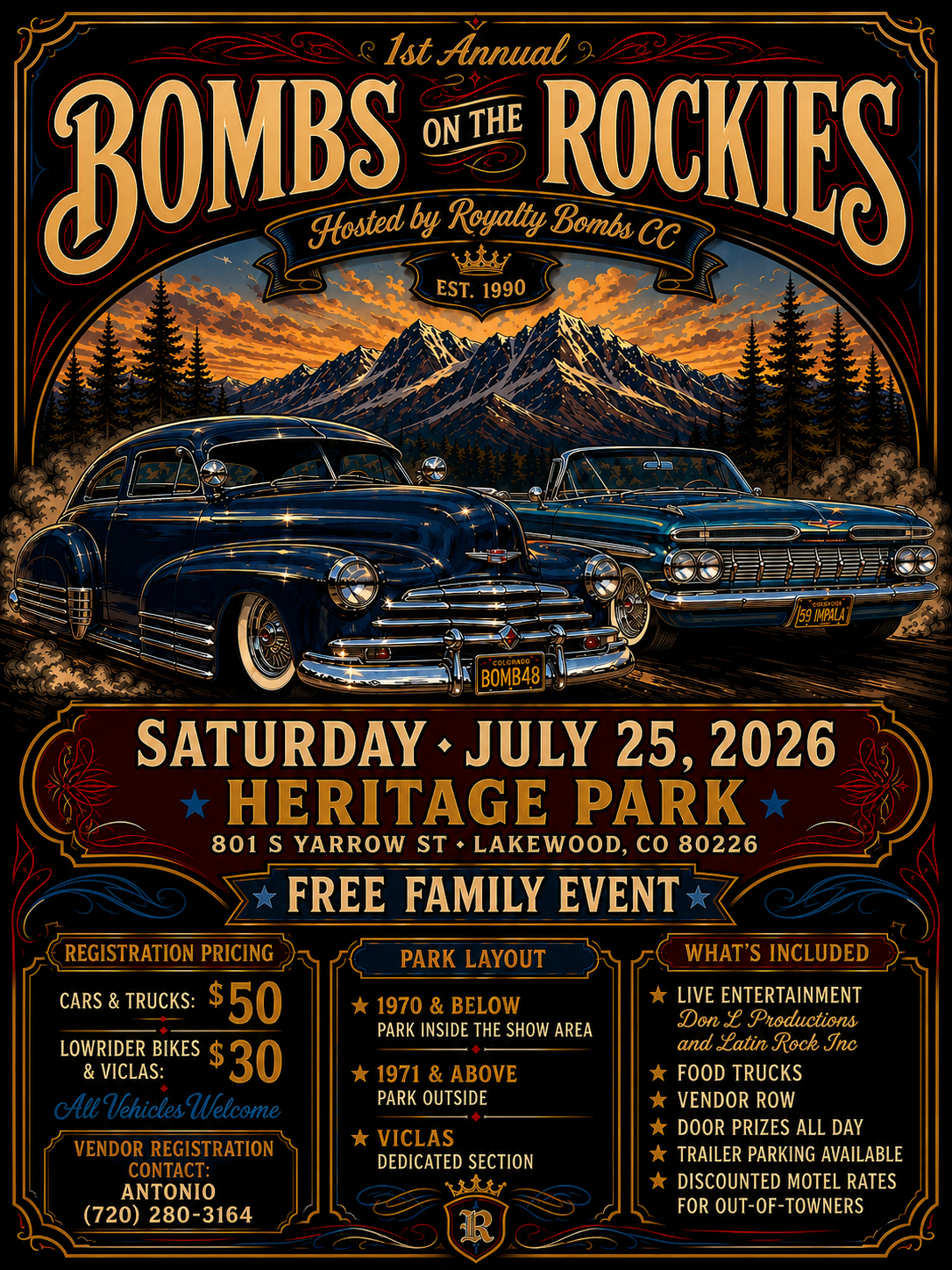 Bombs On The Rockies 2026 event flyer